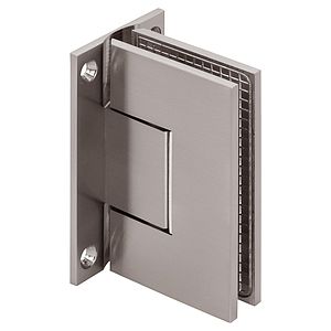 Venus Adjustable Square Shower Door Hinge with Scallop, Wall Mount, Full Back Zero Position