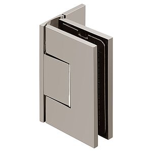Venus Adjustable Square Shower Door Hinge with Cover Plates and Scallop, Wall Mount, Back Zero Position