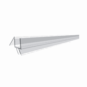 36" Clear Bottom Wipe with Drip Rail for 1/2" (12mm) Glass