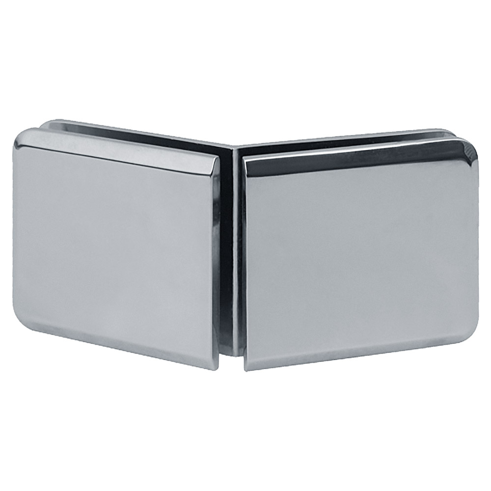 Beveled 135 Degree Glass-to-Glass &quot;Open Face&quot; Clamp